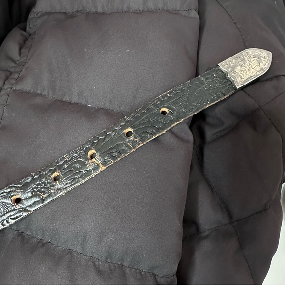 Boulet Men’s Black Leather Belt 5028 Silver Buckle Size 28/70 Westerncore - Picture 5 of 9